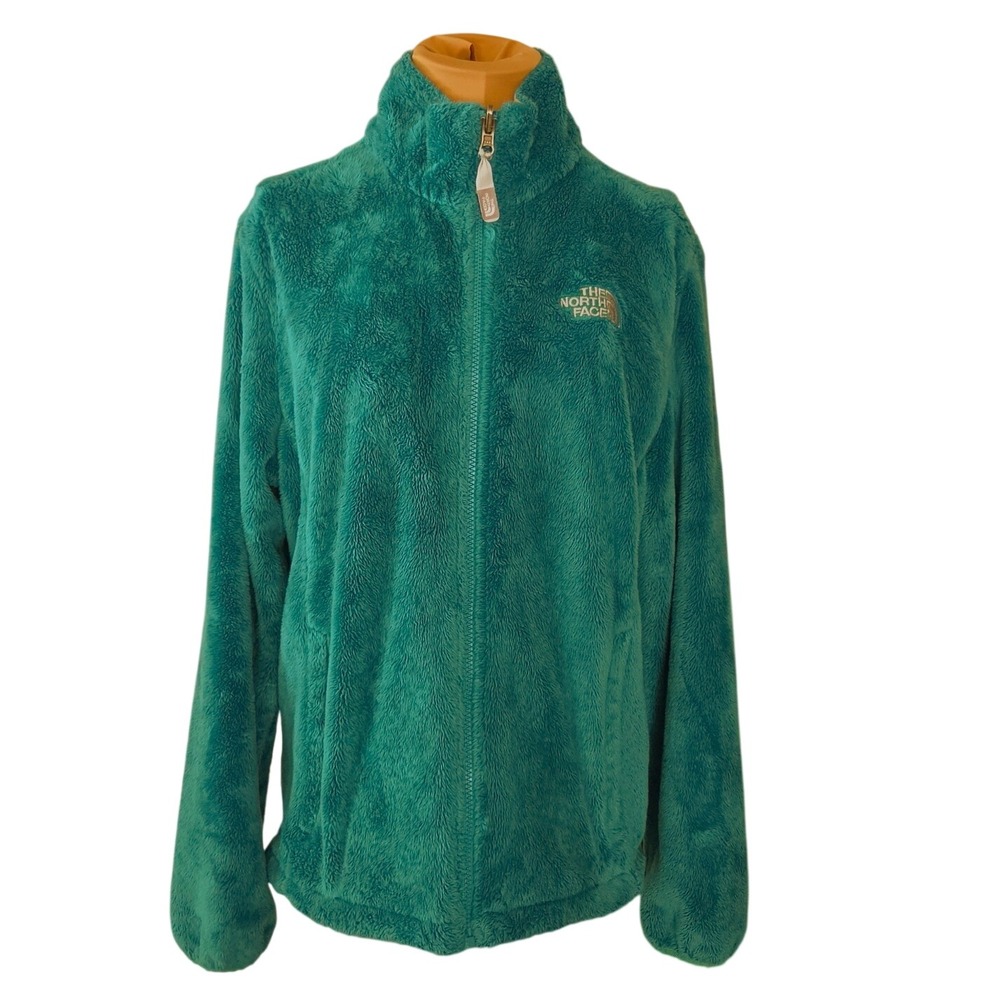 The North Face Osito 2 Fleece Jacket Teal Green Full Zip Women Large KR S09592